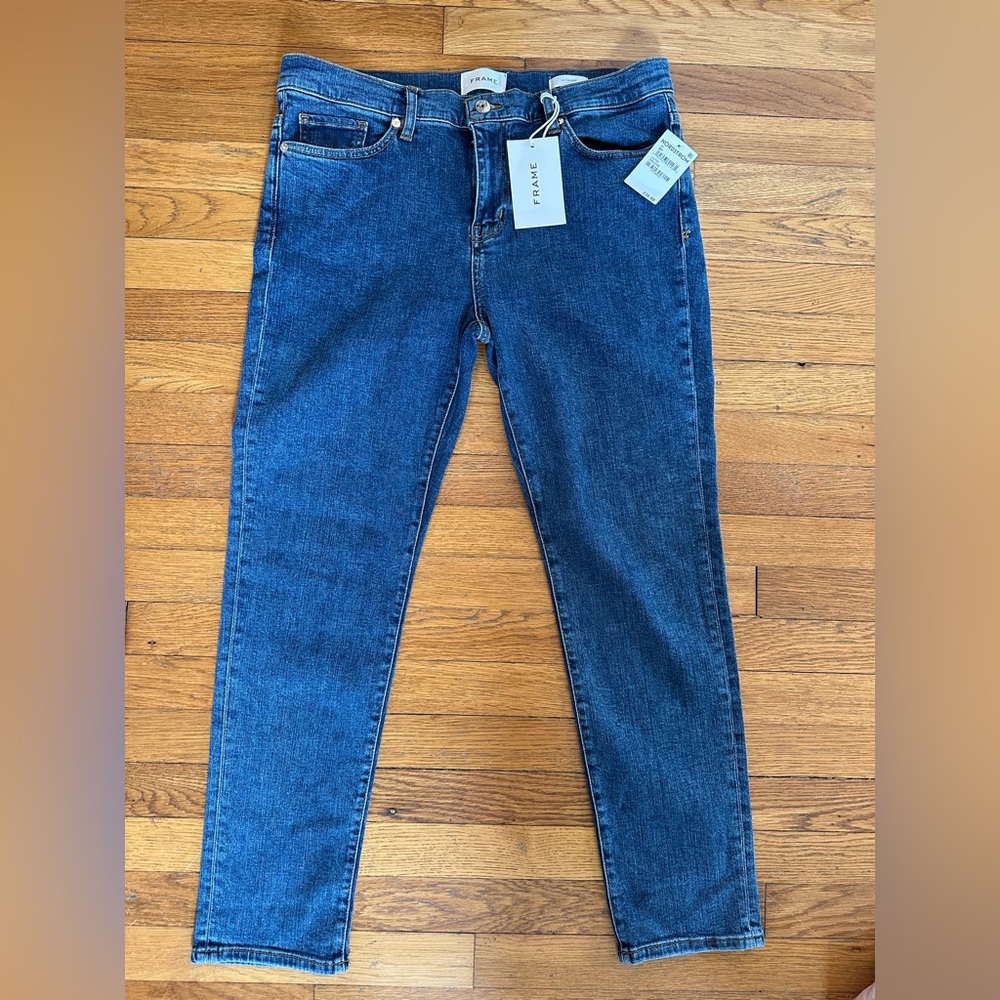 FRAME Le Garçon Low Rise Slim Leg Jeans - Medium Wash. Size 31. NWT - Picture 4 of 7